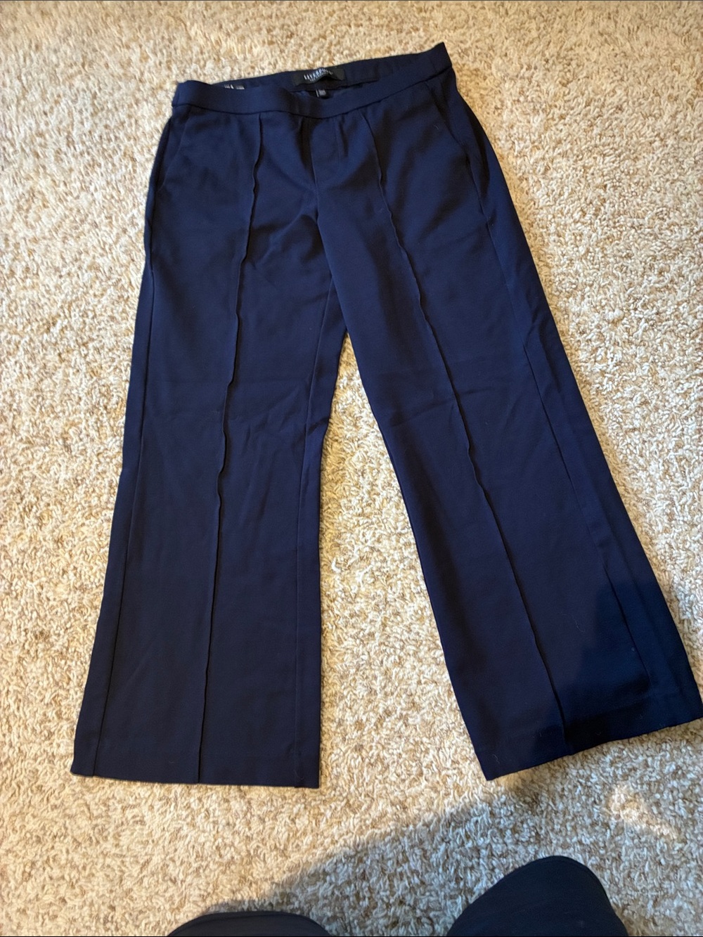 Liverpool Navy Wide-Leg Dress Pants